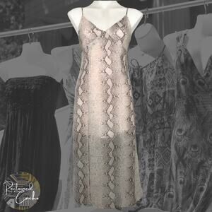 re:named Pink Snake Print Midi Dress - Size Small